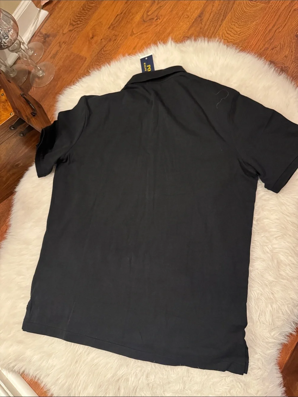 Polo by Ralph Lauren Men’s Black Short-Sleeve Polo with White Pony Size M NWT